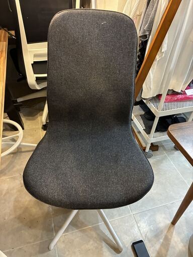 IKEA LÅNGFJÄLL ロングフィェル 会議用チェア グンナレド ダークグレー ホワイト脚 回転 デスクチェア