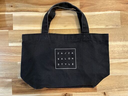 トートバッグ キャンバス ブラック ZA/ZA SALON STYLE ロゴ ミニトート ランチバッグ
