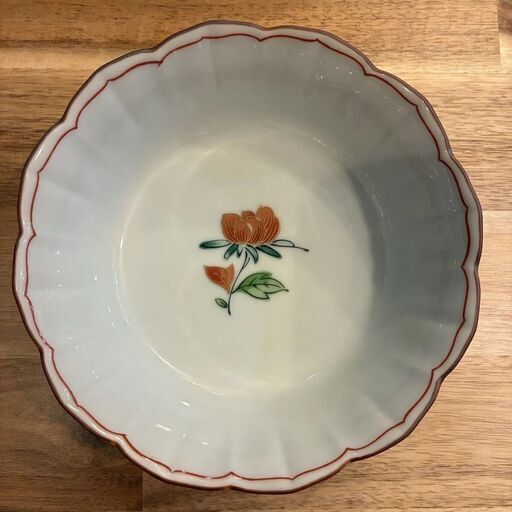 中鉢 たち吉 橘吉 色絵 5個セット 菊型 輪花 煮物鉢 取り鉢 和食器 新品未使用