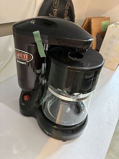 コーヒーメーカー CaFETi カフェティ 浄水機能付 ドリップ式 ガラスサーバー ブラック